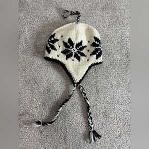 Wool Hand Knit Unisex Fleece Lined Ear Flap Beanie Sherpa Cap Hat Nepal